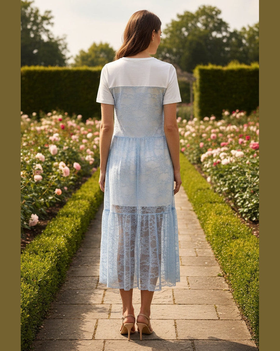 BLUE LACE MIDI DRESS | One Size
