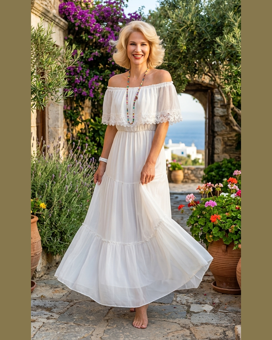 SANTORINI WHITE MAXI SET | godivagr.com