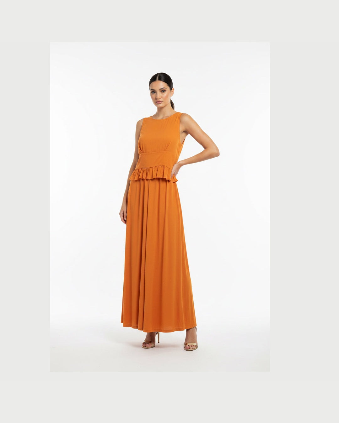 ORANGE BOW SET | Wide-Leg Trousers, Top & Bow Belt One Size
