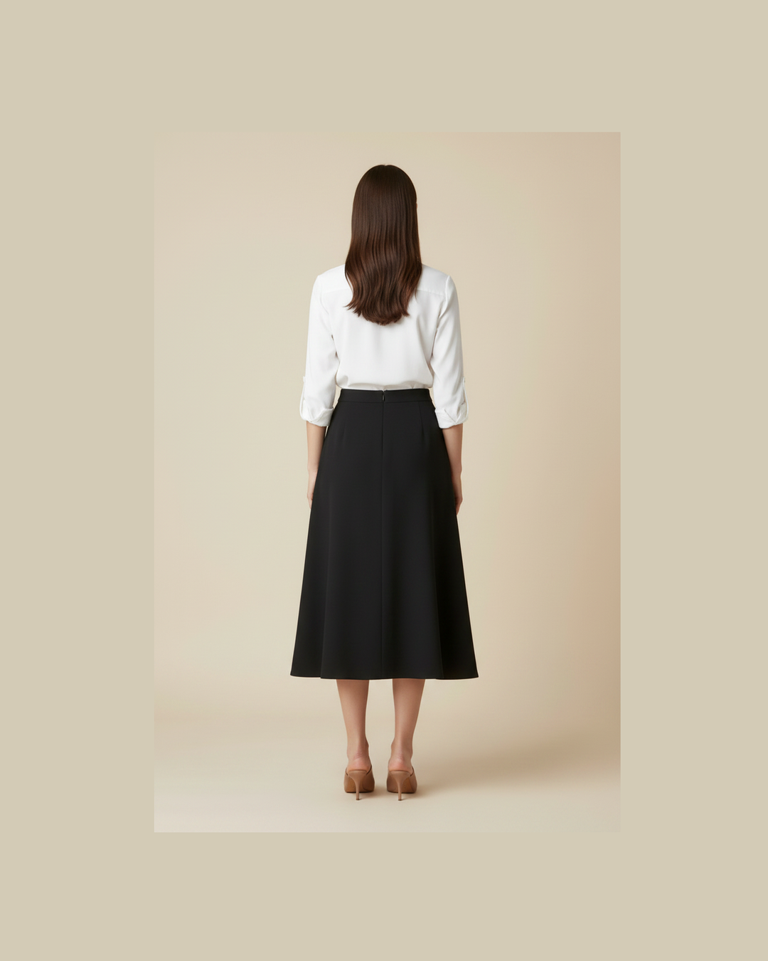 BLACK MIDI SKIRT | Classic Black Midi Skirt Size XL