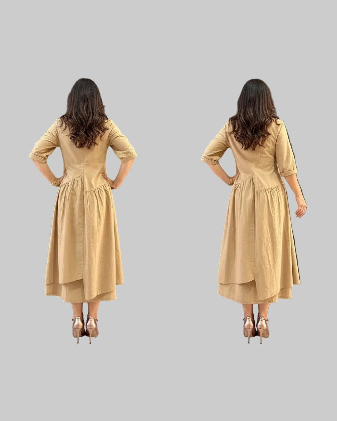 EVERYDAY BEIGE MAXI DRESS | Μπεζ Maxi Φόρεμα 100% Βαμβάκι Onesize
