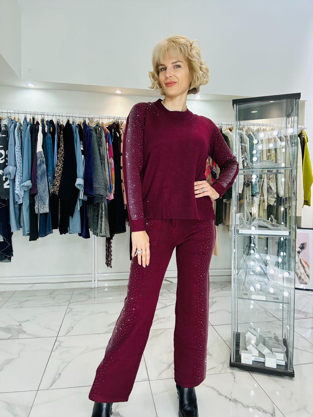 CRYSTAL TOUCH BURGUNDY SET