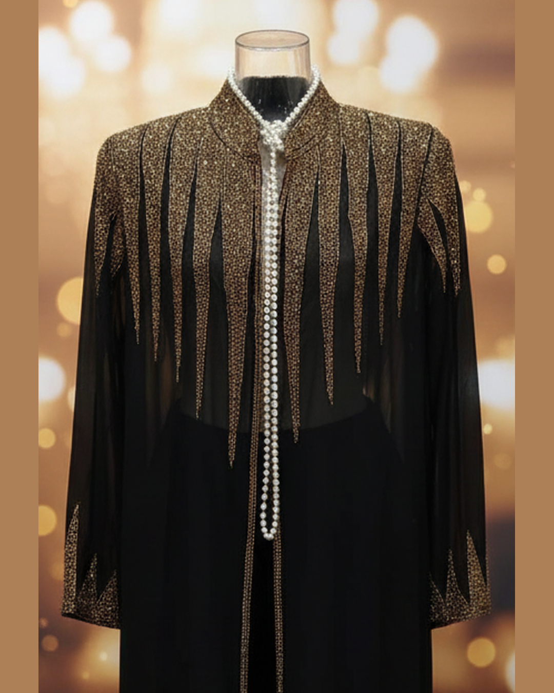 LUXURY BLACK KIMONO | Μαύρο Maxi Κιμονό με Χρυσές Λεπτομέρειες