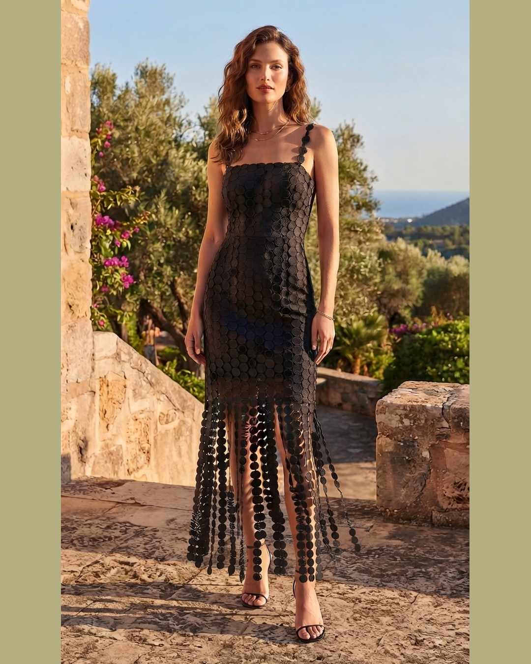 TAORMINA MIDI DRESS | Women's Circle Lace Fringe Dress