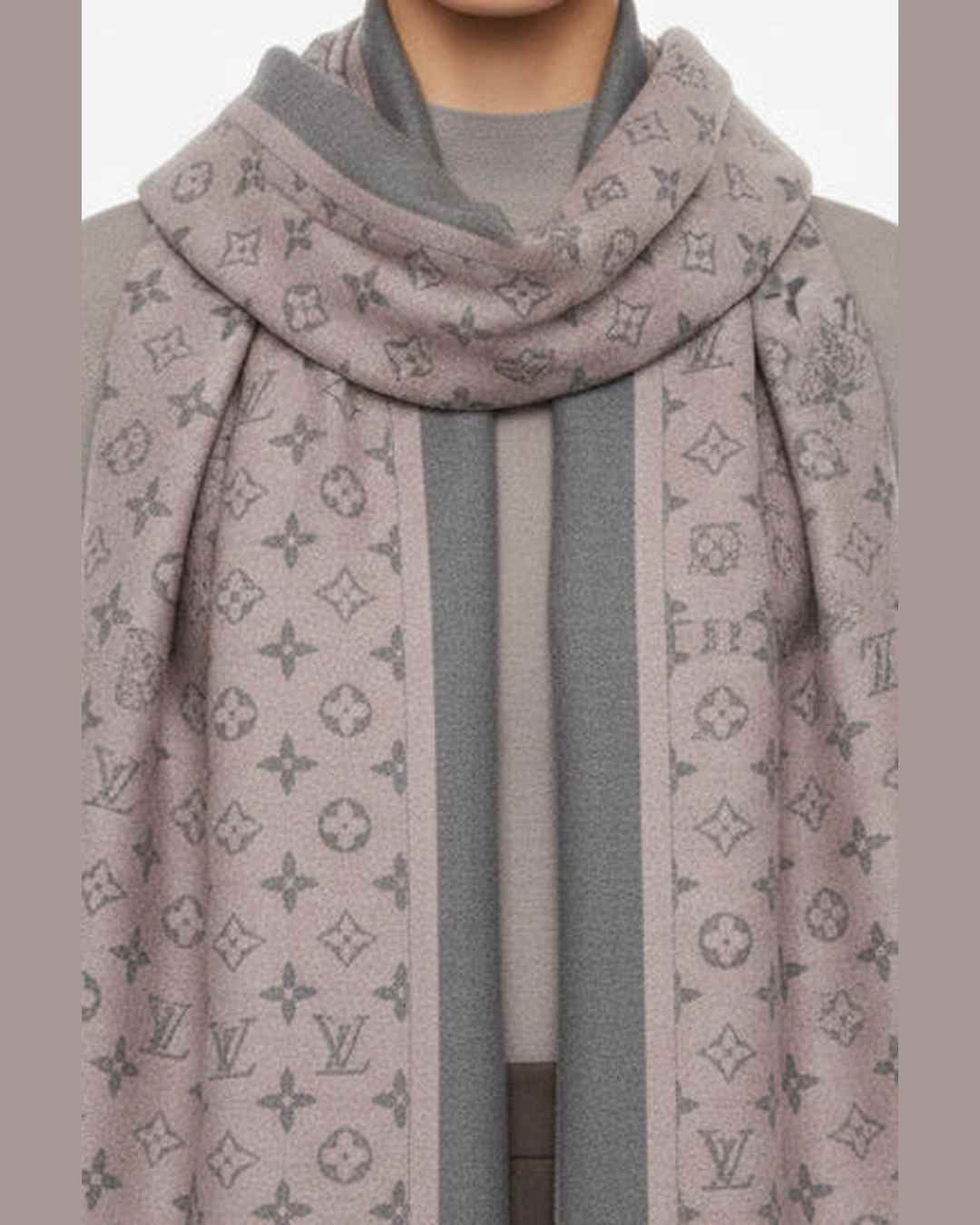 MISTY ROSE WRAP | ΜΑΝΤΗΛΙ ΓΚΡΙ & ΡΟΖ LUXURY