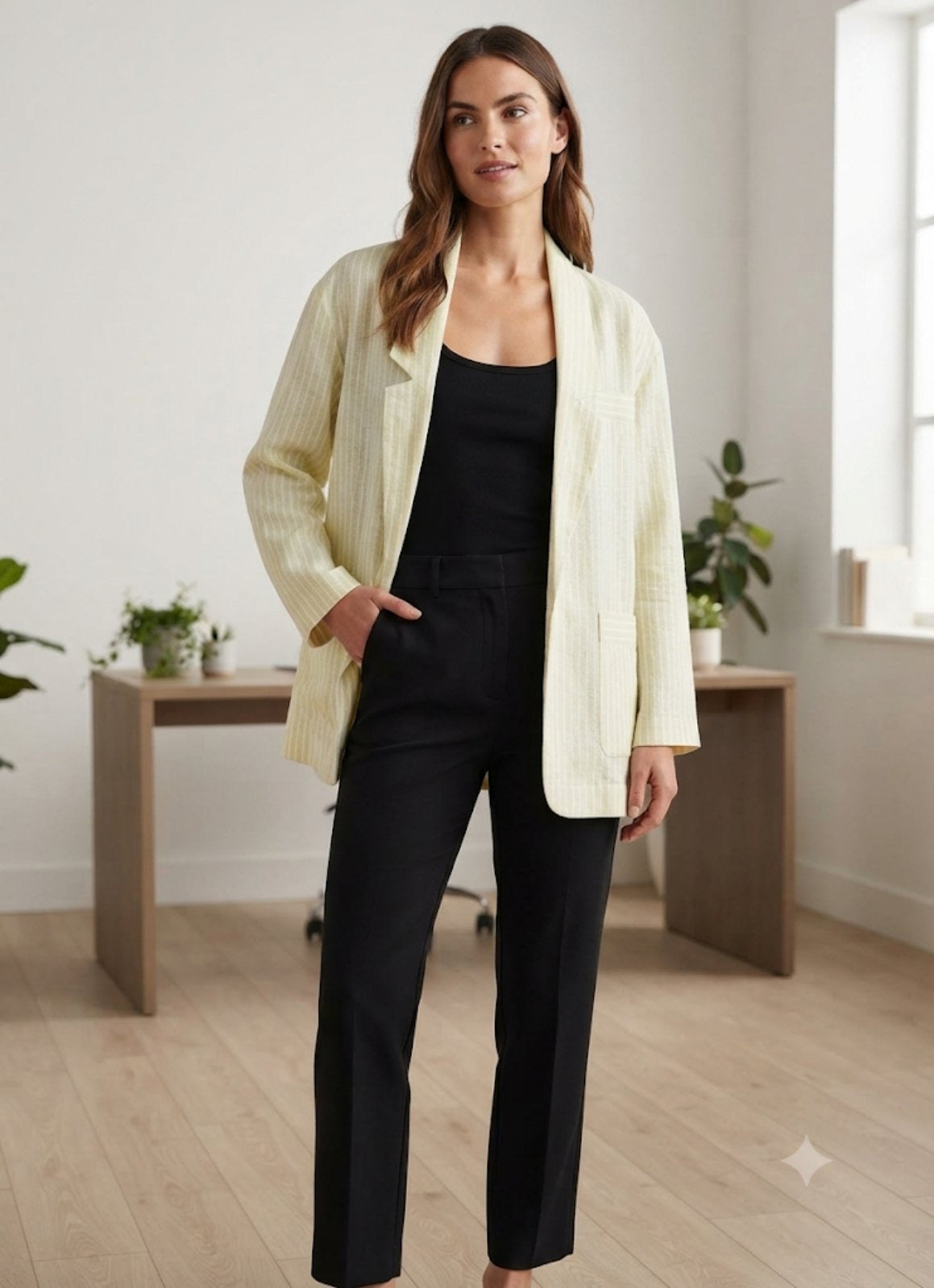 IVORY | Linen Relaxed Blazer – One Size