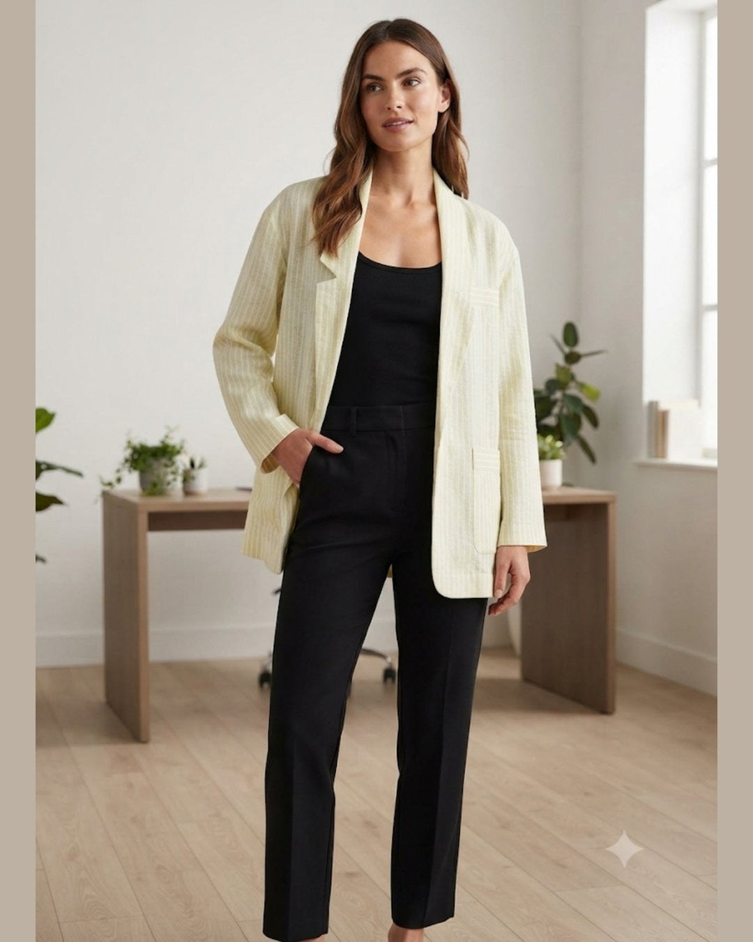 IVORY | Linen Relaxed Blazer – One Size