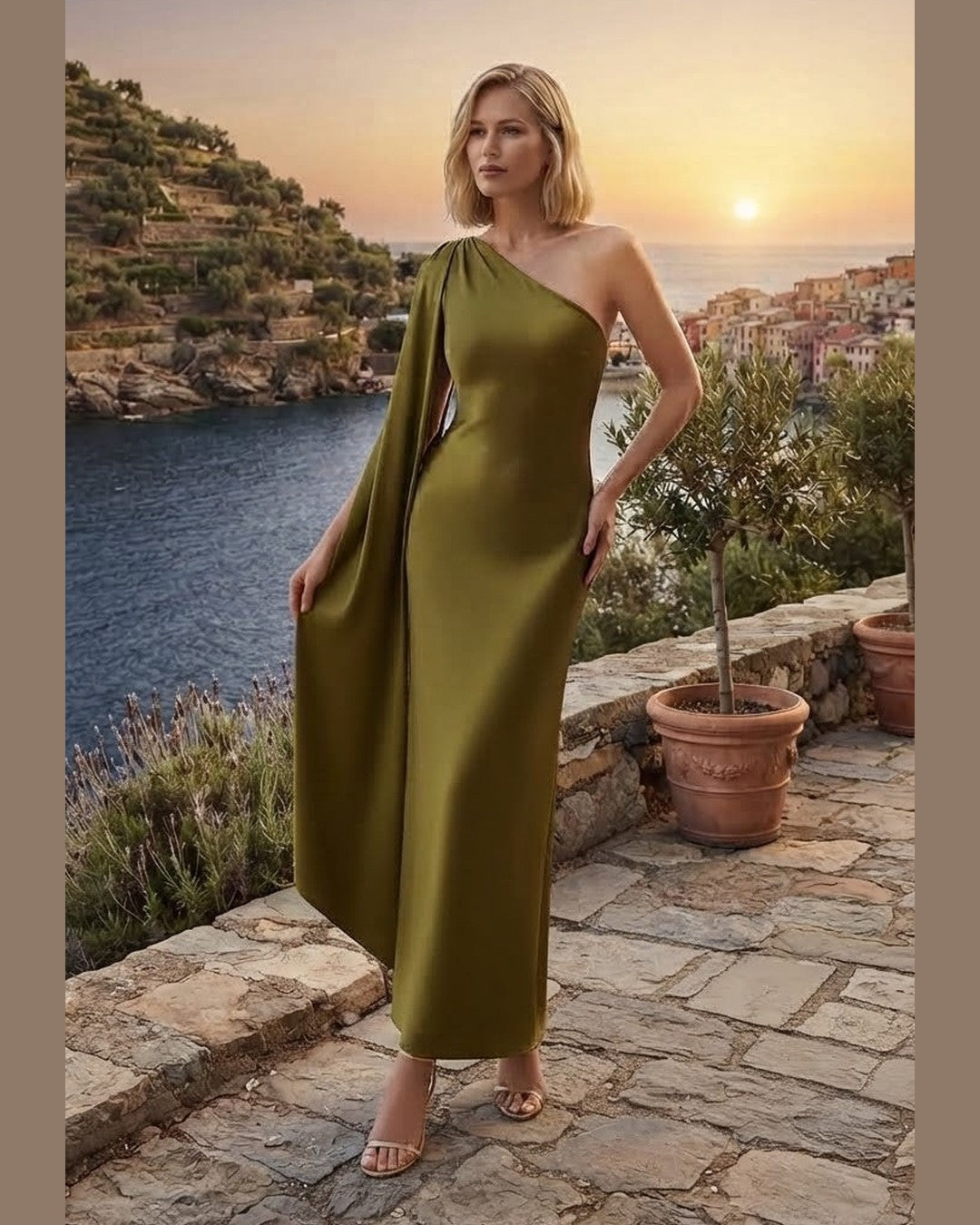OLIVE DRESS | Boho Φόρεμα σε Χρώμα Olive