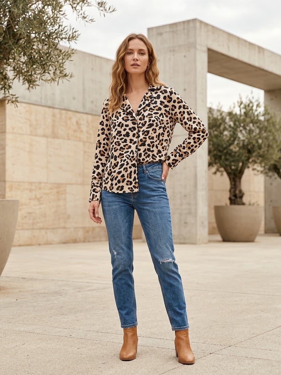 JOSEPHINE | Leopard Print Silk Shirt