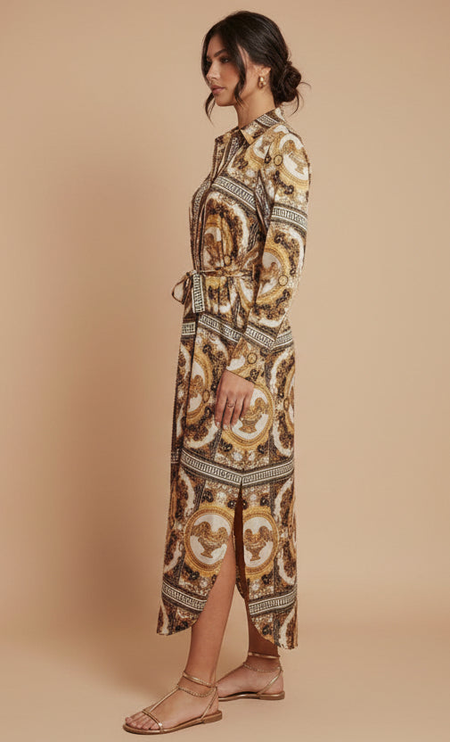 SATIN SHIRT-DRESS "Dubai Edition"-μεταξωτό μίντι φόρεμα