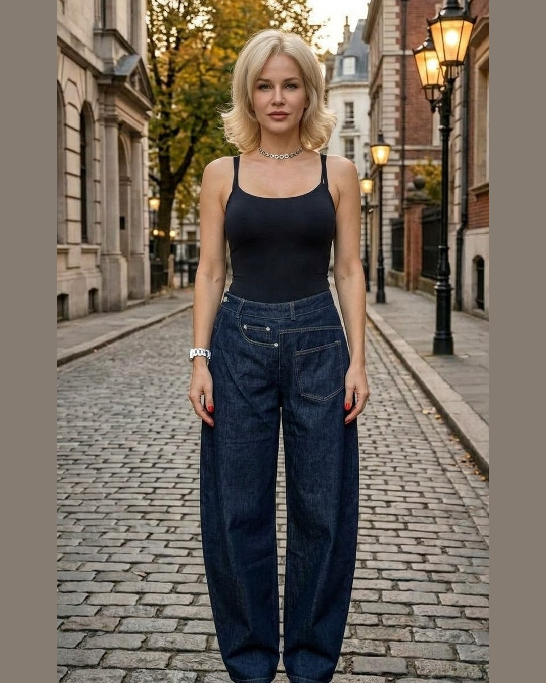INDIGO | Dark Blue Wide-Leg Jeans