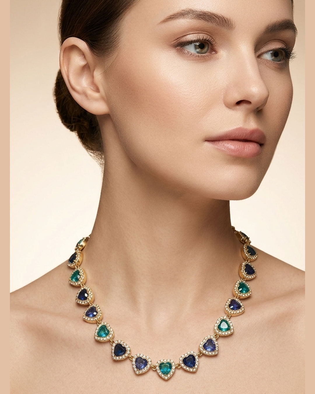 HEART NECKLACE | pink - green - blue