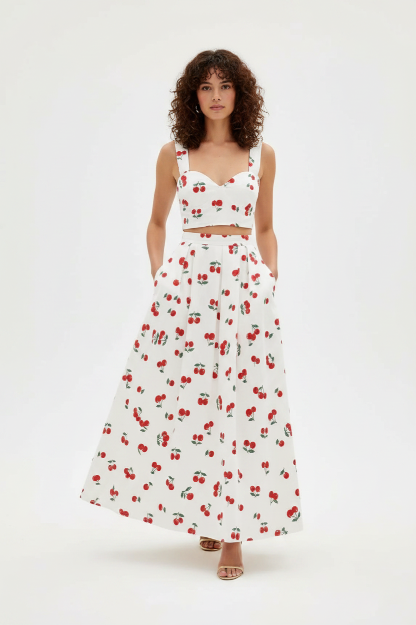 Cherry Print Two-Piece Set