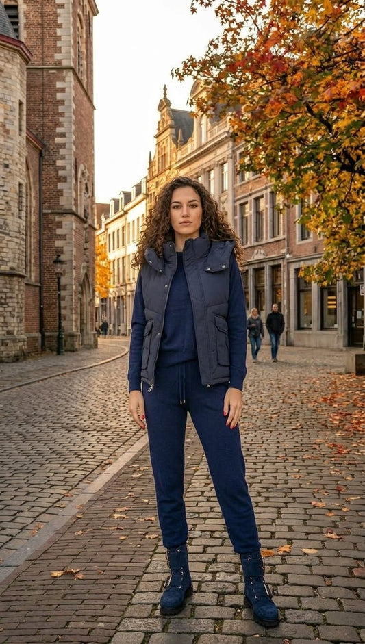 SCOTLAND | Blue Three-Piece Knit Set with Vest