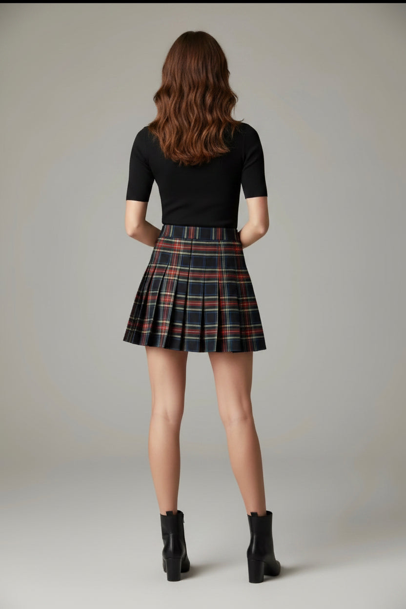 PLAID SKIRT | Classic Plaid Skirt Size S