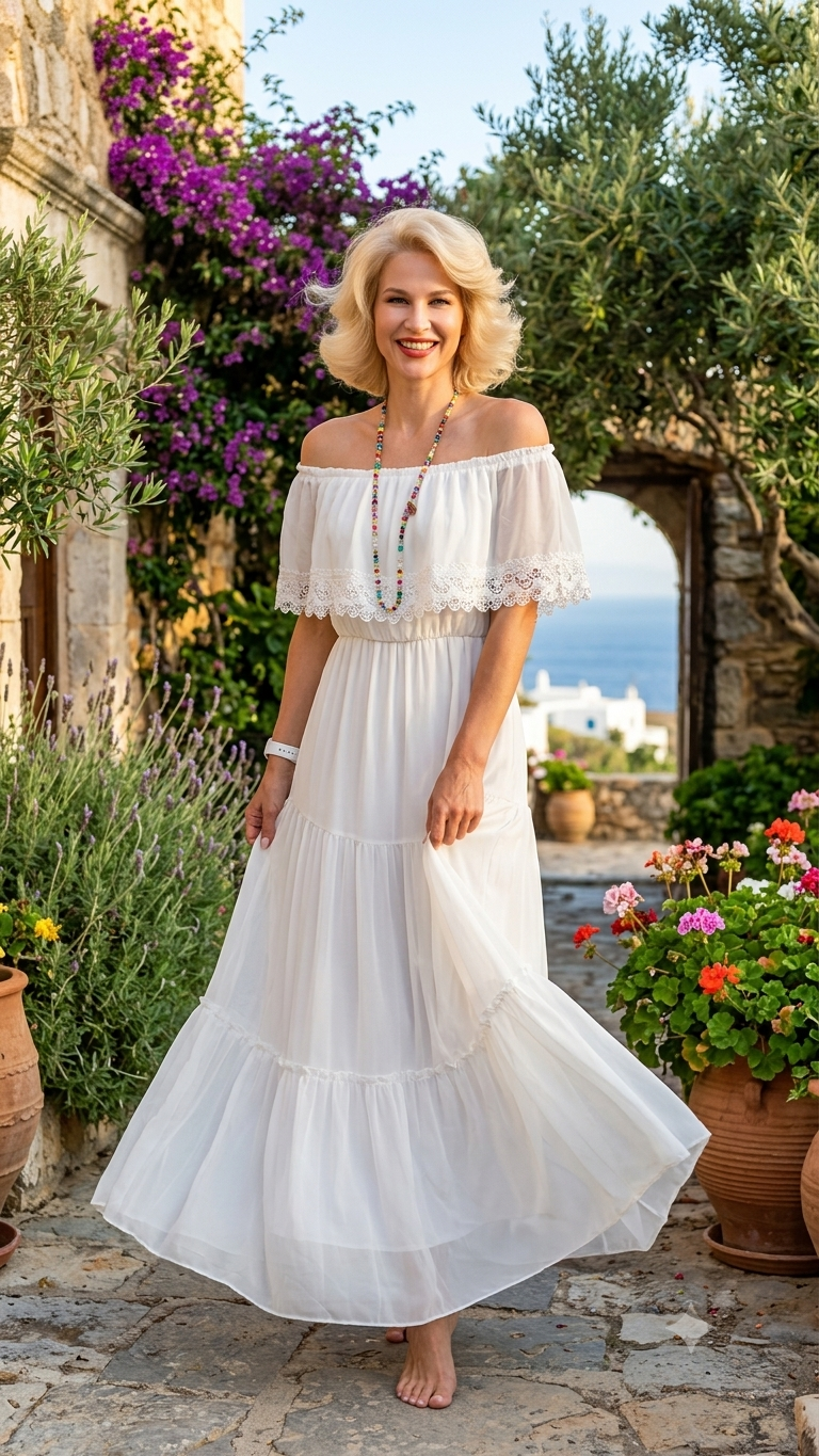 SANTORINI WHITE MAXI SET | godivagr.com