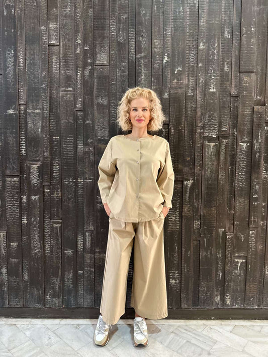 BEIGE DUO SHIRT