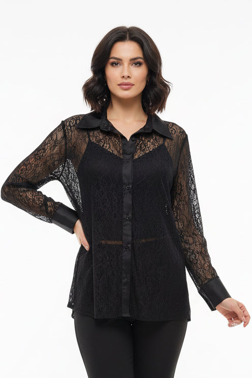 BLACK LACE SHIRT