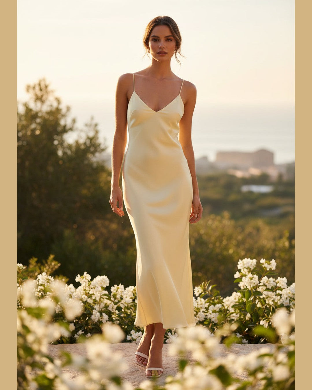 SATIN SLIP DRESS | Midi Length & One Size