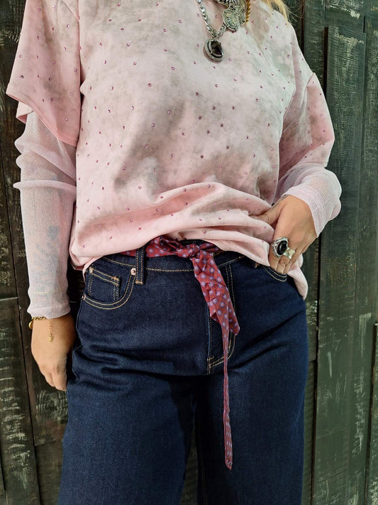RUBY TIE DENIM PANTS