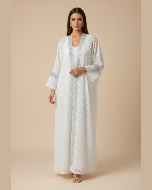CRYSTAL LACE KIMONO | ΛΕΥΚΟ ΚΙΜΟΝΟ ΣΤΡΑΣ & ΔΙΑΤΡΗΤΟ
