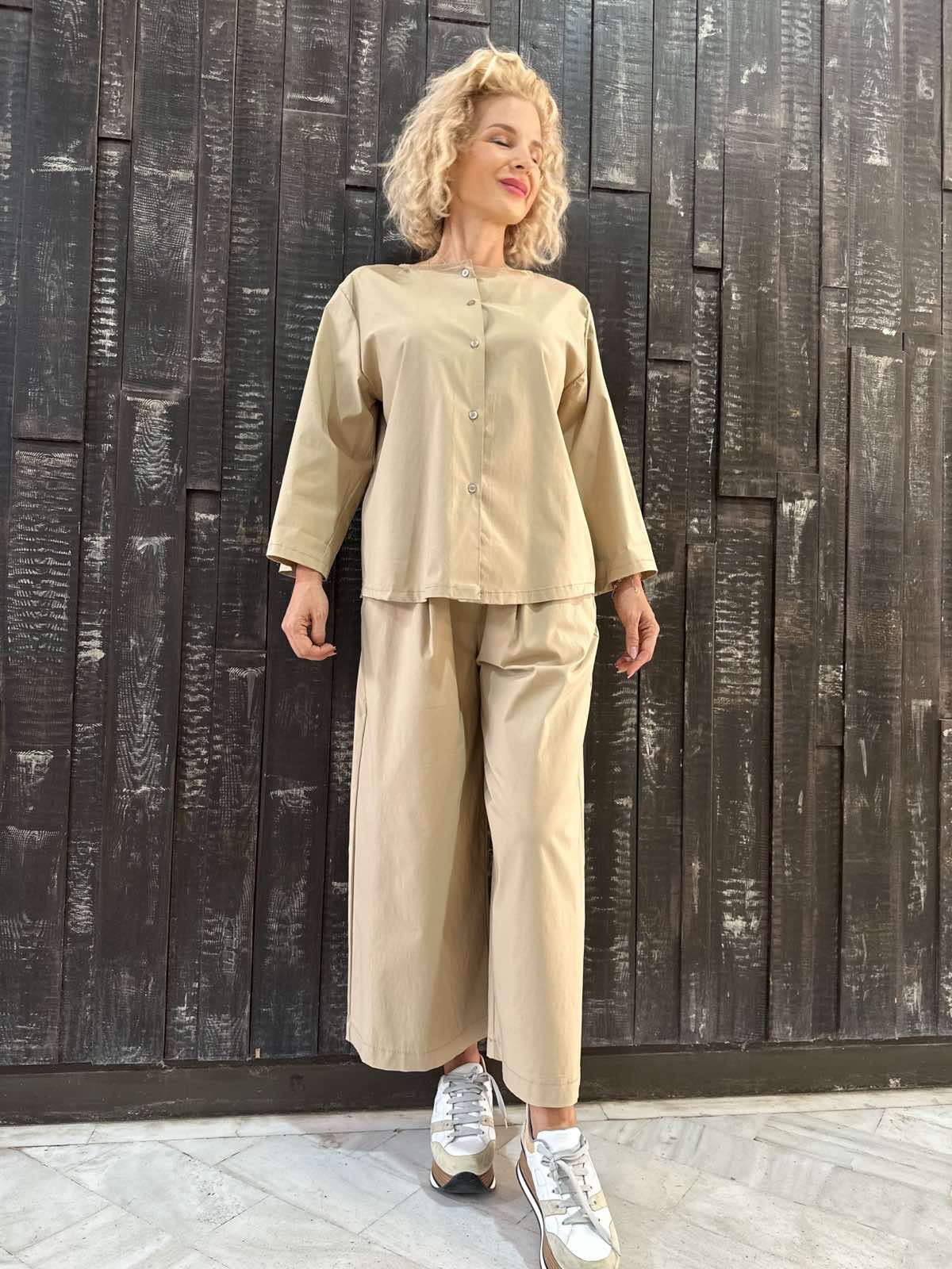 BEIGE DUO SHIRT