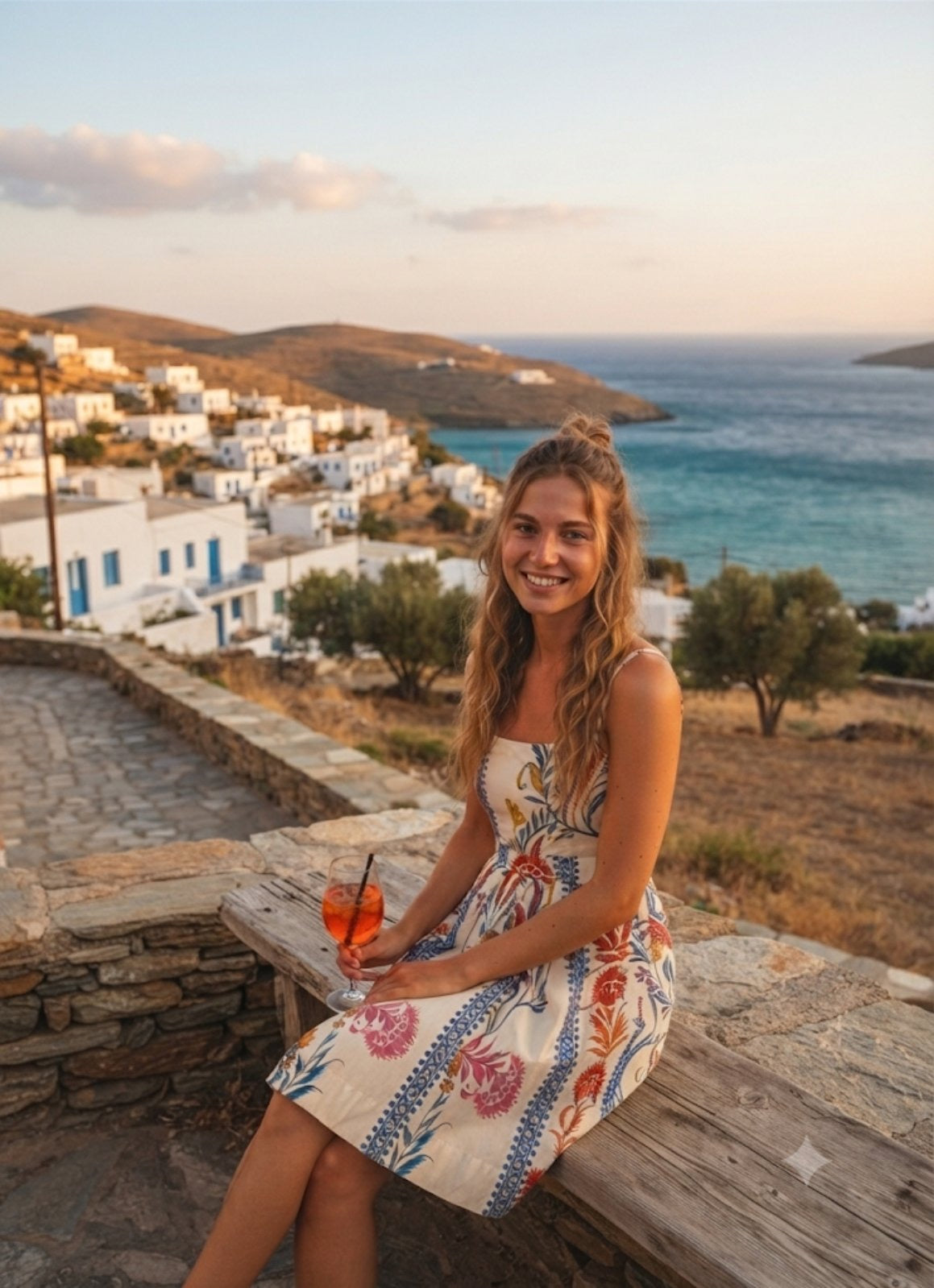 SIFNOS DRESS – Cream Floral Block Print Mini Dress – One Size
