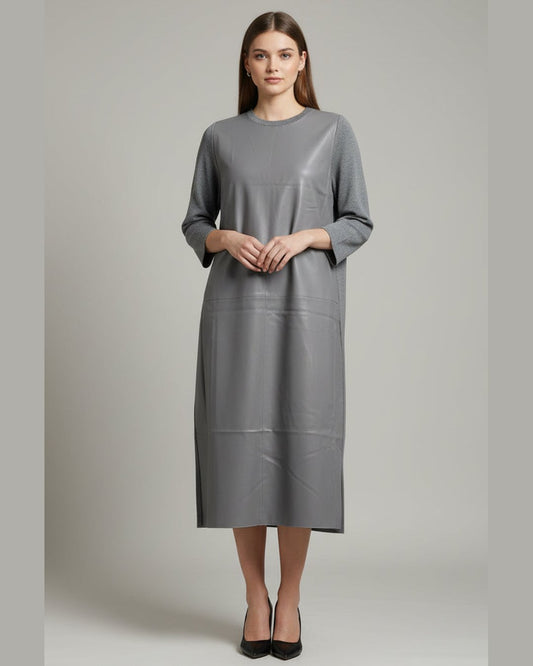MODERN URBAN DRESS | Hybrid Φόρεμα Δέρμα & Πλεκτό