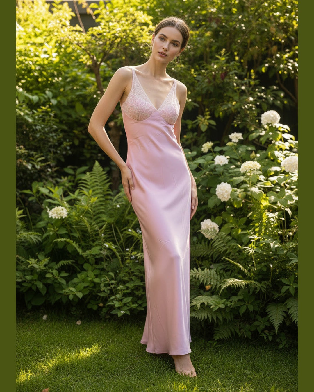 LACE SATIN SLIP DRESS | Maxi Length & One Size