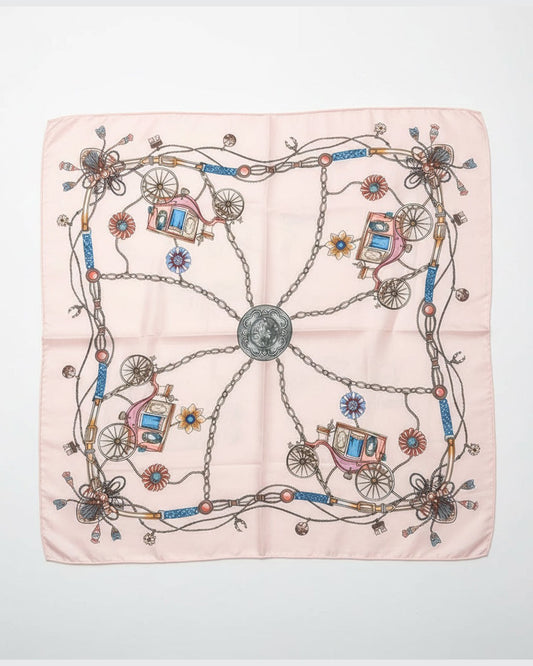 CARRIAGE SCARF | Blush Pink Fairytale Chain Print 64x64cm