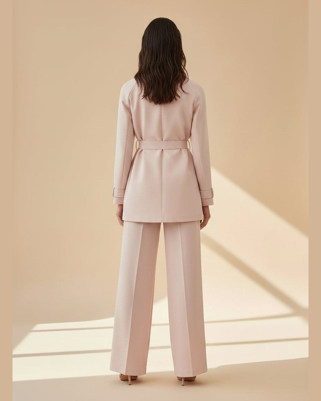 PINK BELTED BLAZER SET