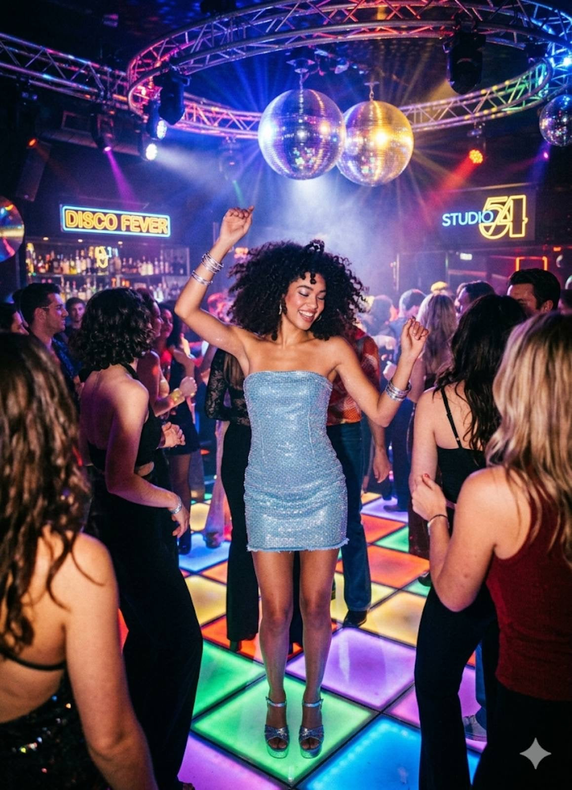 DISCO SEQUIN MINI DRESS – Strapless, all-over sequins – Large