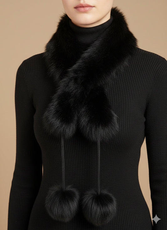 BLACK FUR COLLAR