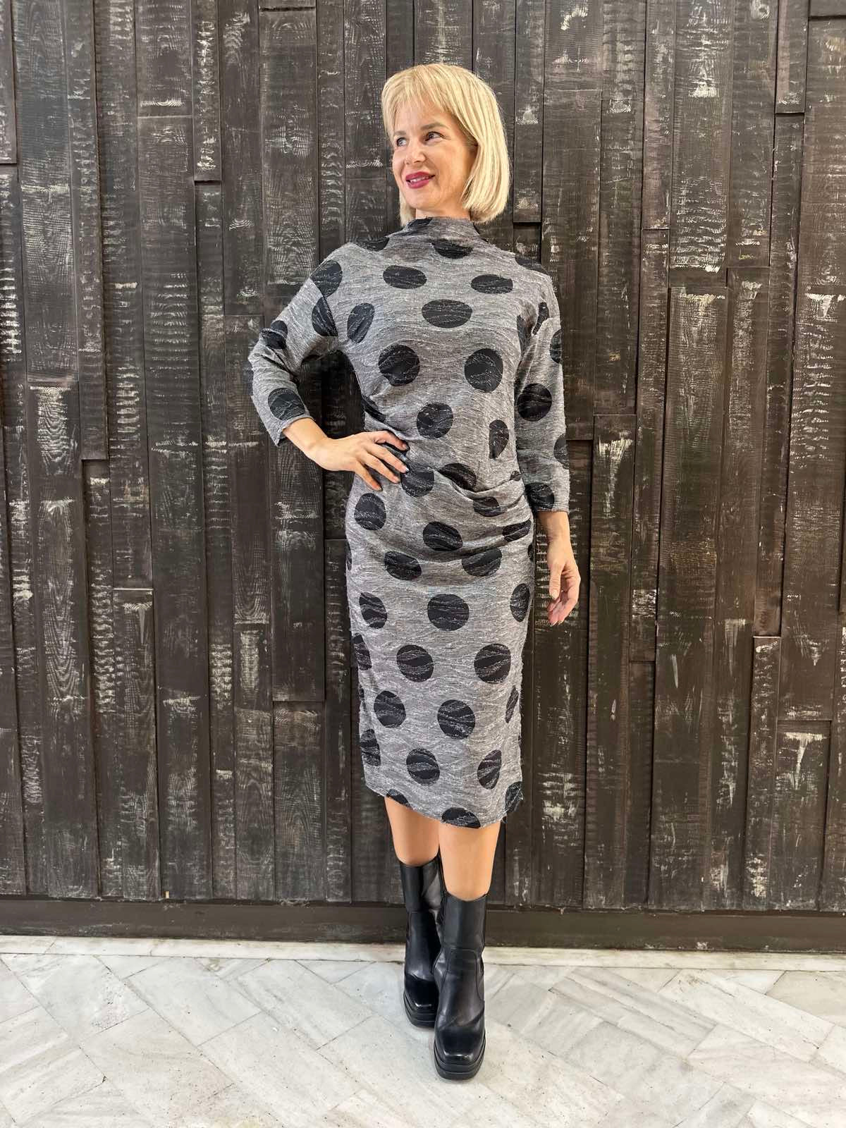 GREY DOTS DRESS