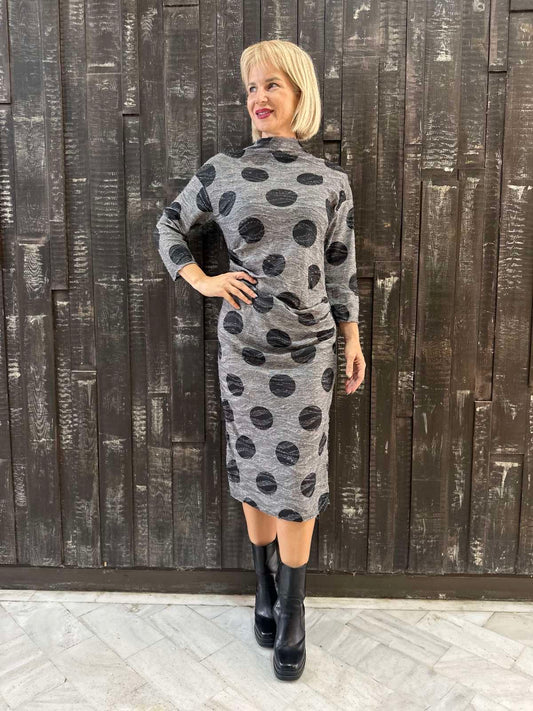 GREY DOTS DRESS