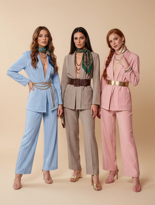 DAILY CHIC | CASUAL ΣΕΤ BEIGE & BABY BLUE