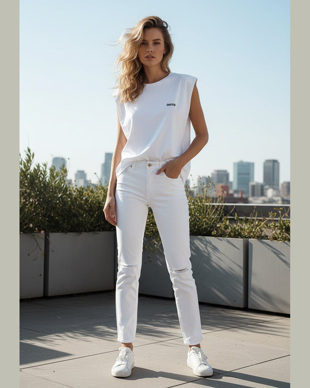 OOTD TOP | White Sleeveless Top by Lumina