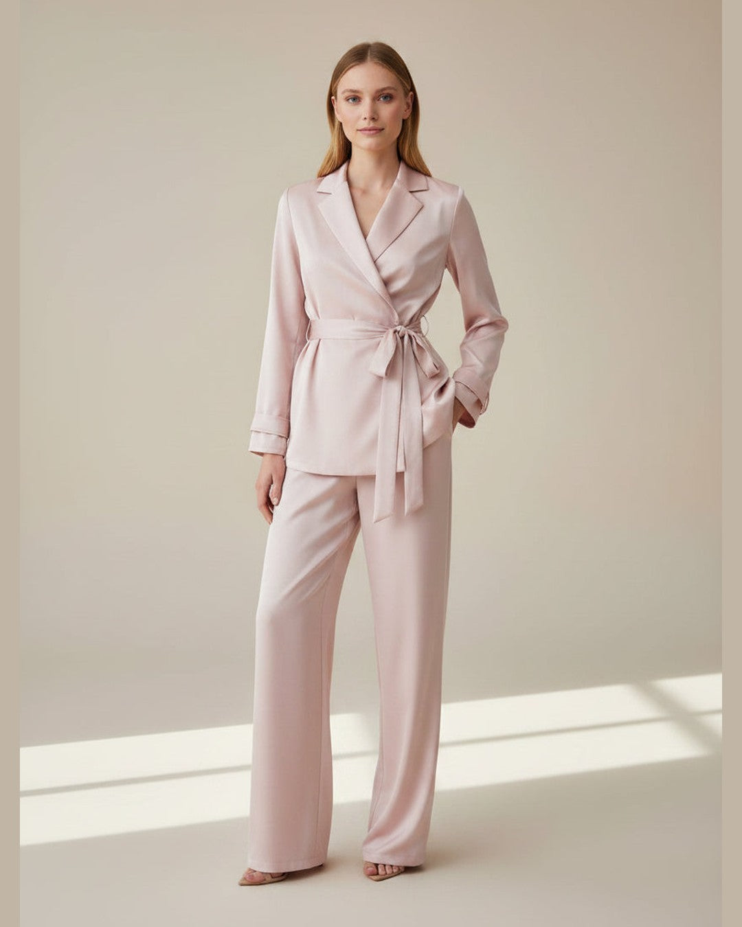 PINK BELTED BLAZER SET