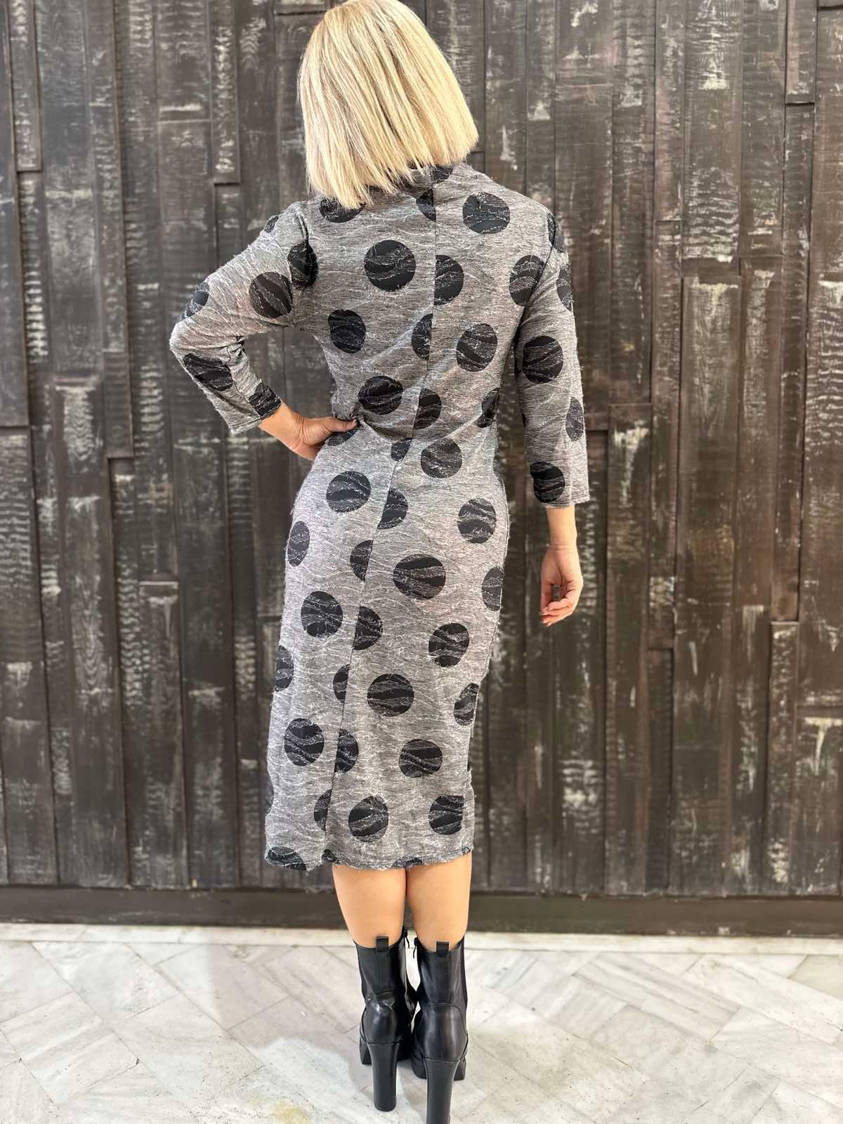 GREY DOTS DRESS