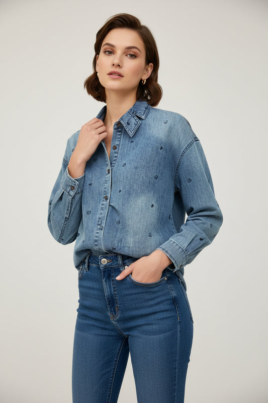 BLUE HEART SHIRT | Onesize