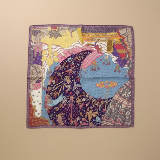 PATCHWORK SCARF | Multicolour Artistic Print 64x64cm