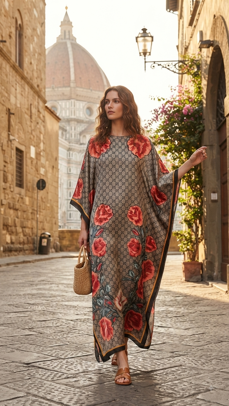FLORENCE KAFTAN | Women's Floral Monogram Kaftan