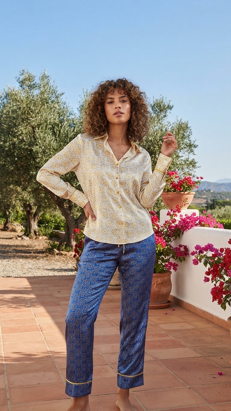 PASIPHAE | Floral Print Shirt & Trousers Set