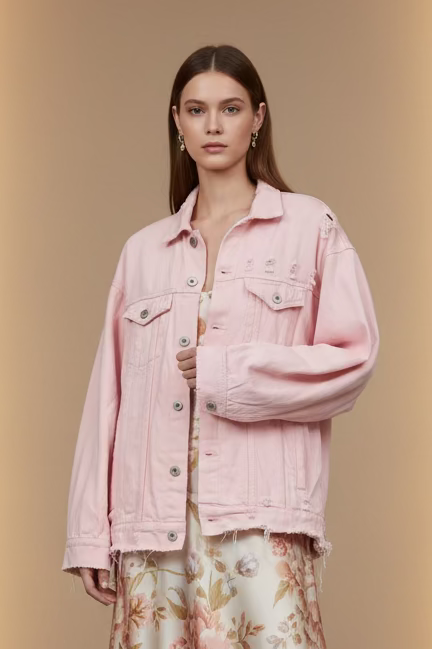 CANDY JACKET | ΡΟΖ DENIM JACKET ONE SIZE