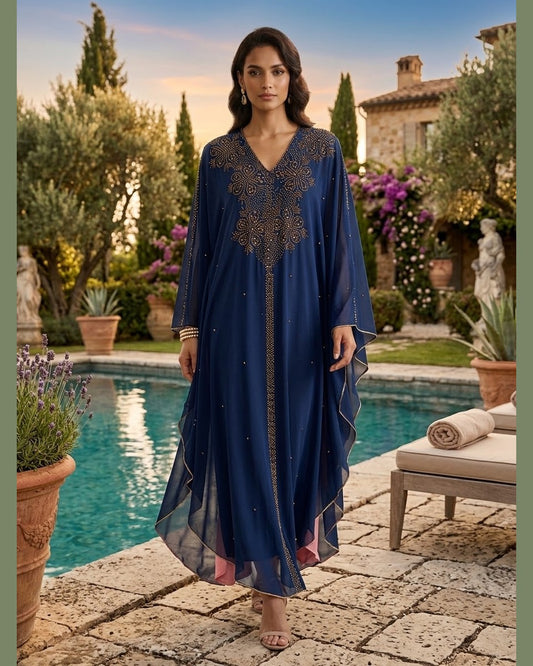 SAUDI | Beaded Kaftan Maxi Dress
