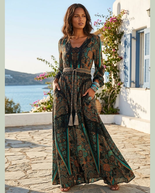 FRIDA | Paisley Boho Maxi Dress