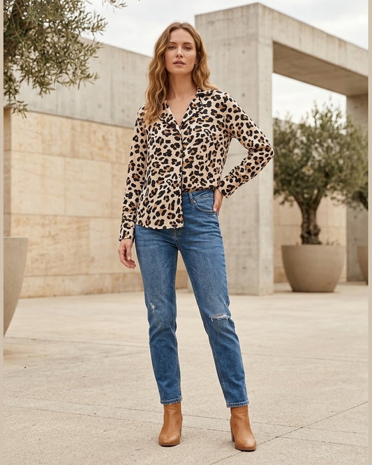 JOSEPHINE | Leopard Print Silk Shirt