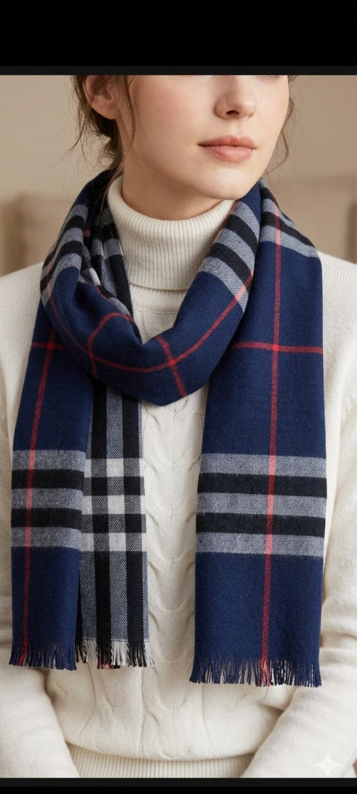 OCEAN BLUE SCARF | Blue Statement Scarf | One Size