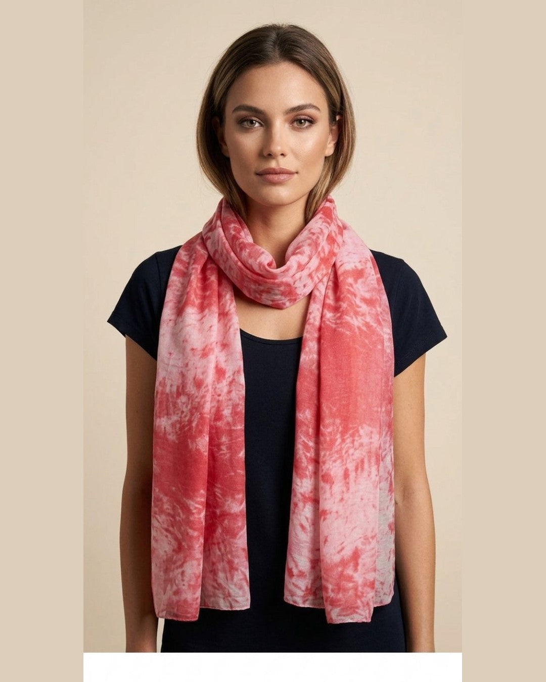 CRIMSON WRAP | Red & White Chic Scarf | One Size