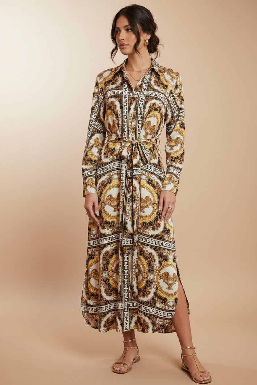 SATIN SHIRT-DRESS "Dubai Edition"-μεταξωτό μίντι φόρεμα